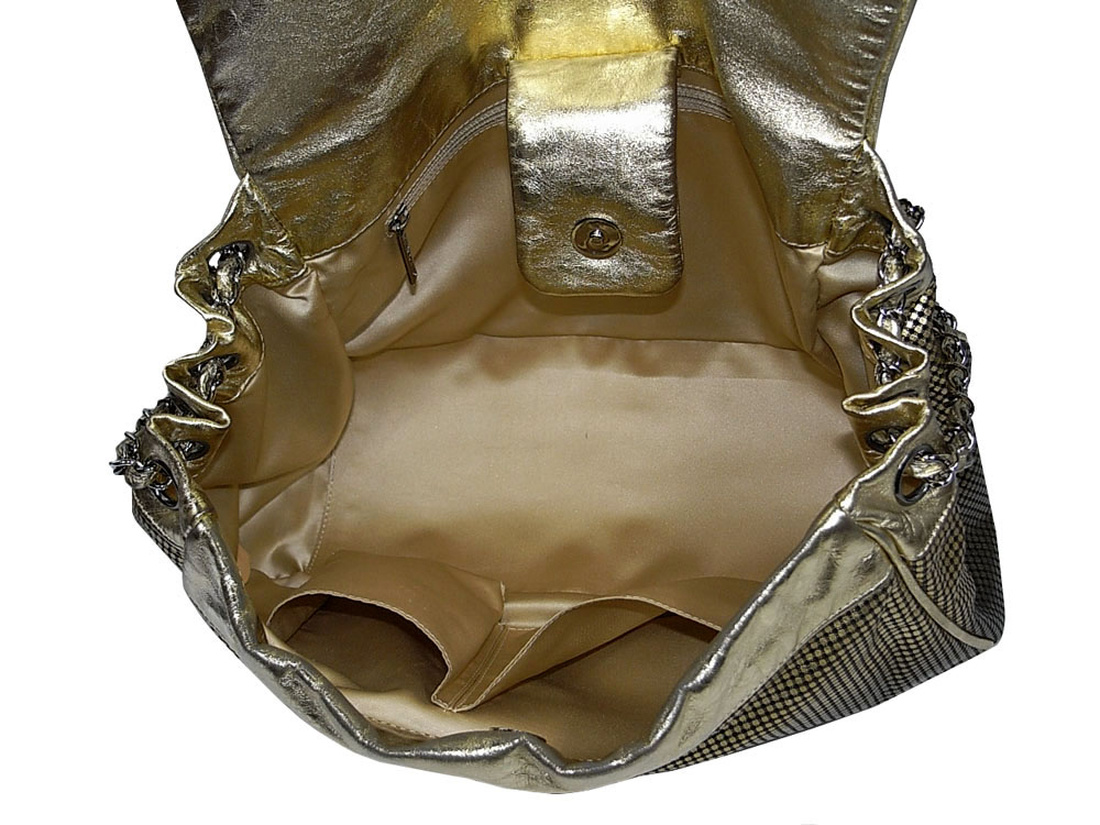 Chanel 11893063 Limited Edition Metallic Gold Hollywood Accordion Flap Shoulder Bag-30206