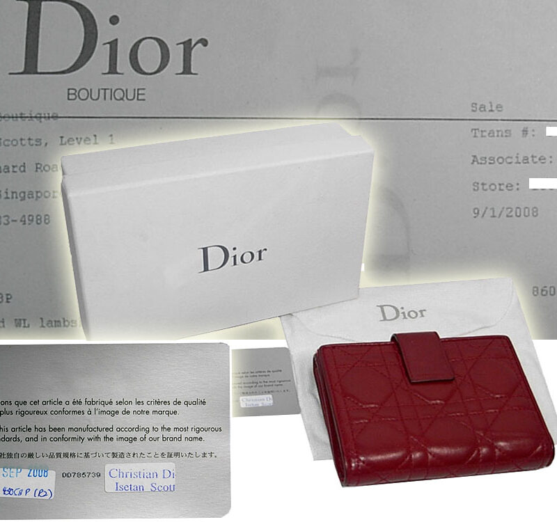 Dior CAL43058P Red Lambskin medium Charm wallet-0