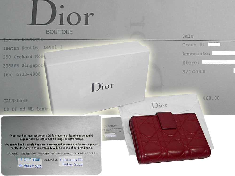 Dior CAL43058P Red Lambskin medium Charm wallet-0