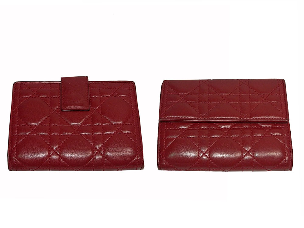 Dior CAL43058P Red Lambskin medium Charm wallet-9218