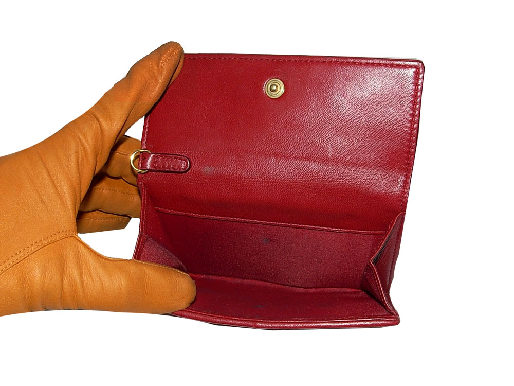 Dior CAL43058P Red Lambskin medium Charm wallet-9214