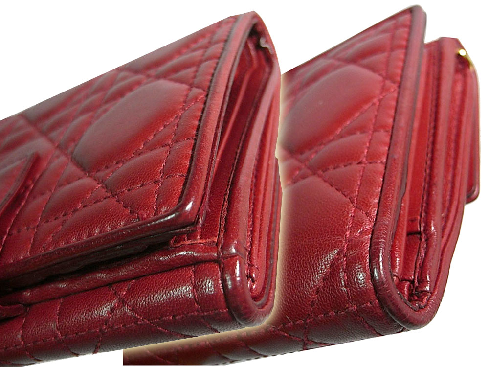 Dior CAL43058P Red Lambskin medium Charm wallet-9215