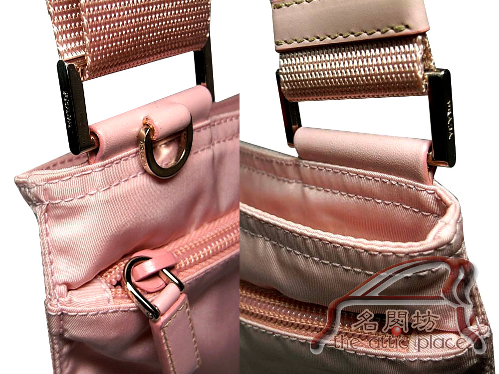 ALMOST NEW ! Prada BT0175 Soft Pink Tessuto Flat Messenger Bag-8847