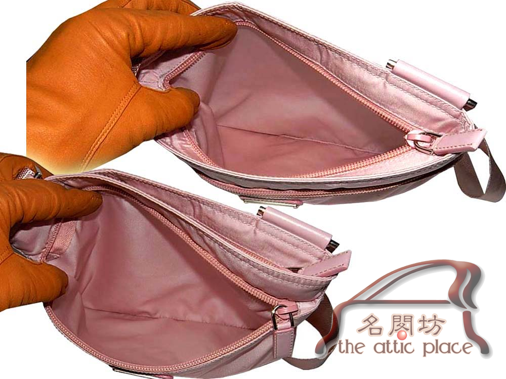 ALMOST NEW ! Prada BT0175 Soft Pink Tessuto Flat Messenger Bag-8846