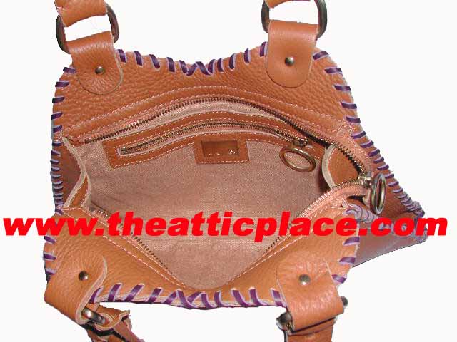 99% NEW ! Fendi 8BR254 Brown Calf Leather Small Diavolo Devil Handbag-8718