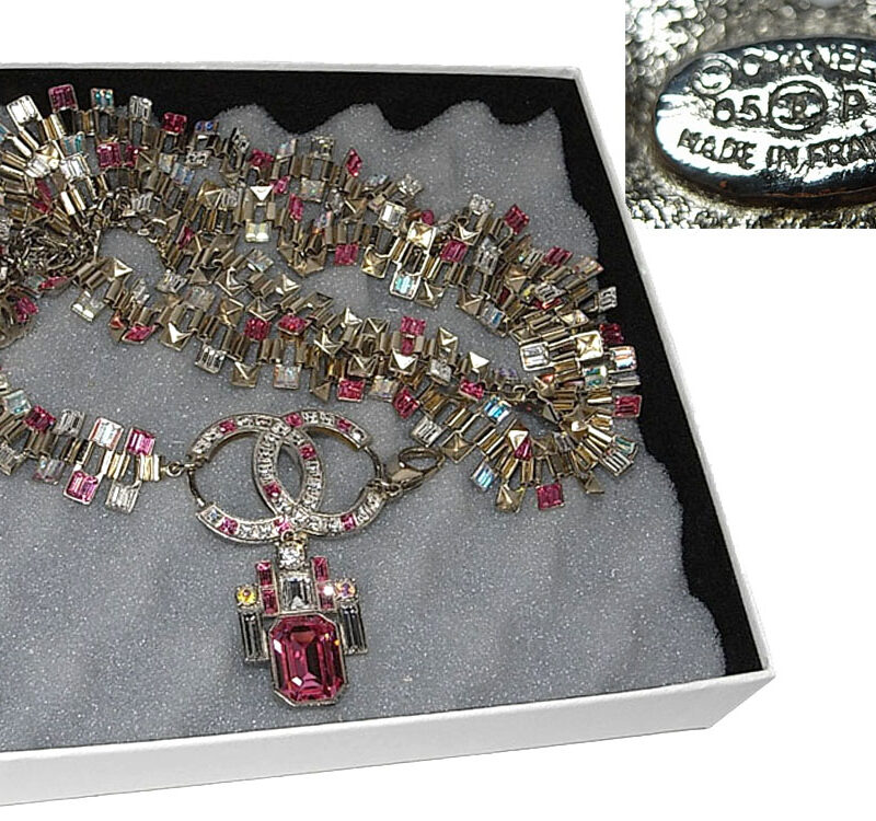 98% NEW ! Chanel 05P Pink/ Rose/ Cystal in Rhinestone Stone Multiple Light Gold Chain Belt/ Bracelet/ Necklace-0