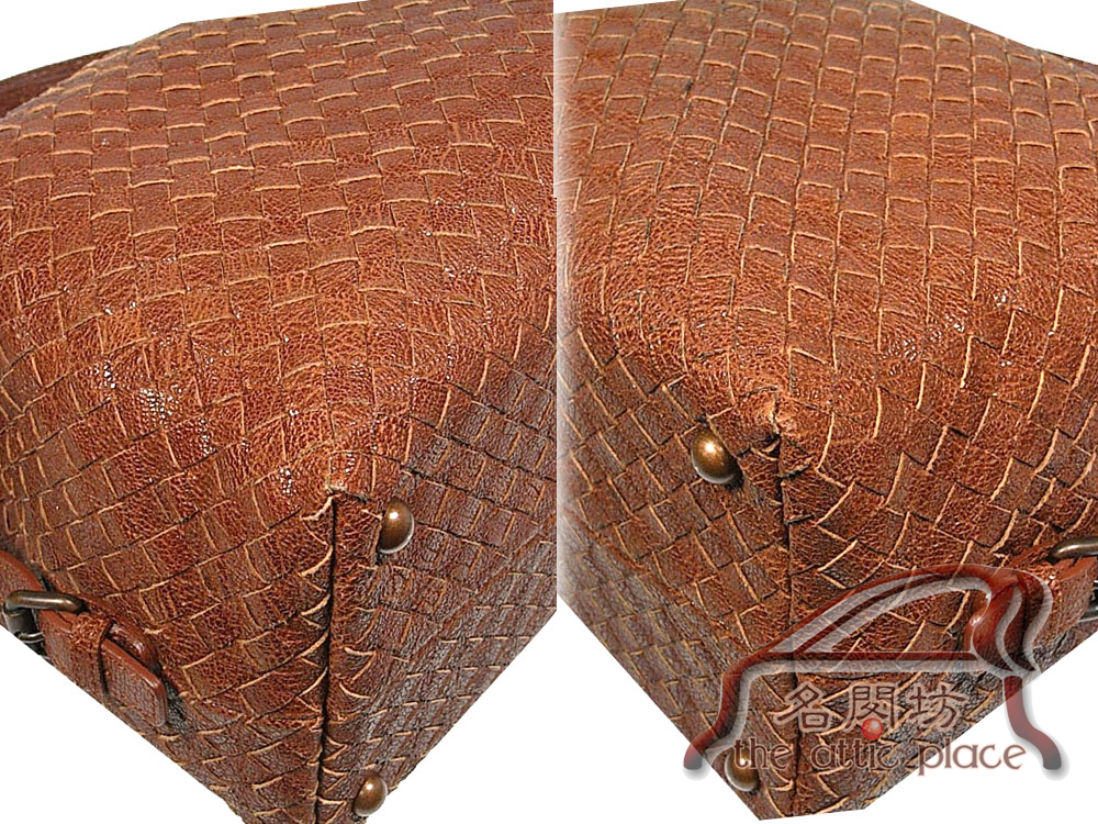 ALMOST NEW ! Bottega Veneta 206606 Settantasei Brown Limited Cracked Goat Leather Boston Tote / Shoulder Bag-7509