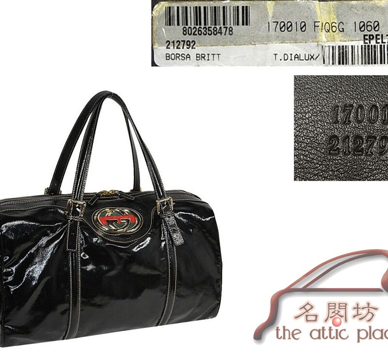 ALMOST NEW ! Gucci 170010 Black Cotton PVC coated Britt Boston Bag-0