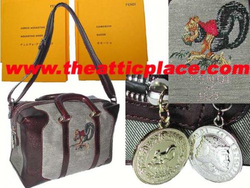 8BL086 Fendi Limited Squirrel /Deer Tote w Shoulder Strap-0