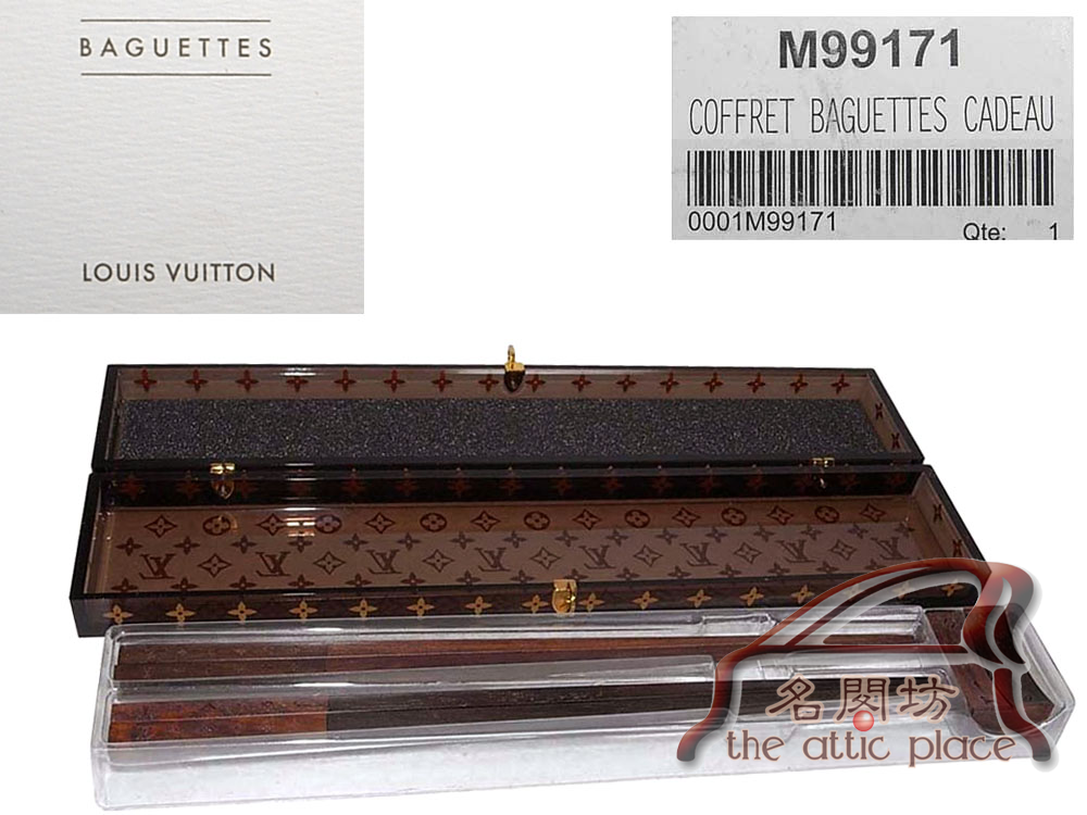 BRAND NEW ! Louis Vuitton M99171 Rare VIP Monogram Plexiglass Chopsticks Set-0