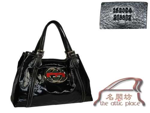 95% NEW ! Gucci 162094 Black Cotton PVC coated Web Logo Medium Tote Bag-0