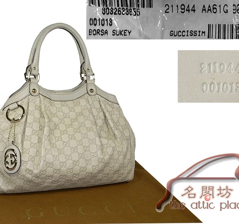 ALMOST NEW ! Gucci 211944 Light Beige Guccissima Sukey Medium Tote-0
