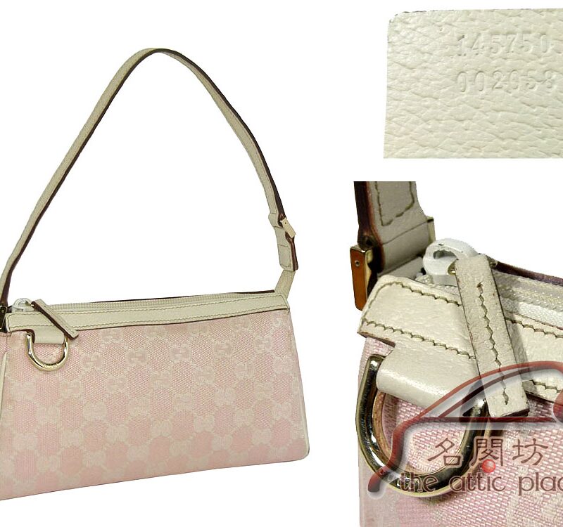 ALMOST NEW ! Gucci 145750 Pink GG with D-Ring Detail Handbag-0