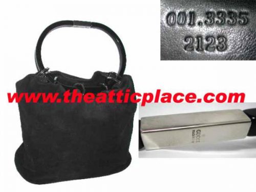 Gucci Suede Black Fisherman w Plastic Handle-0