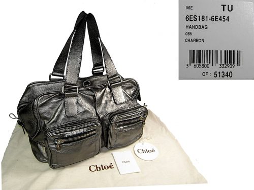 Chloe Betty Satchel Large in Metallic Silver Shoulder Bag-0