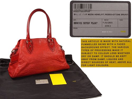 Fendi Bag De Jour Medium in Red Distressed Lambskin Shoulder Bag -0