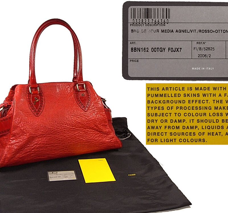 Fendi Bag De Jour Medium in Red Distressed Lambskin Shoulder Bag -0