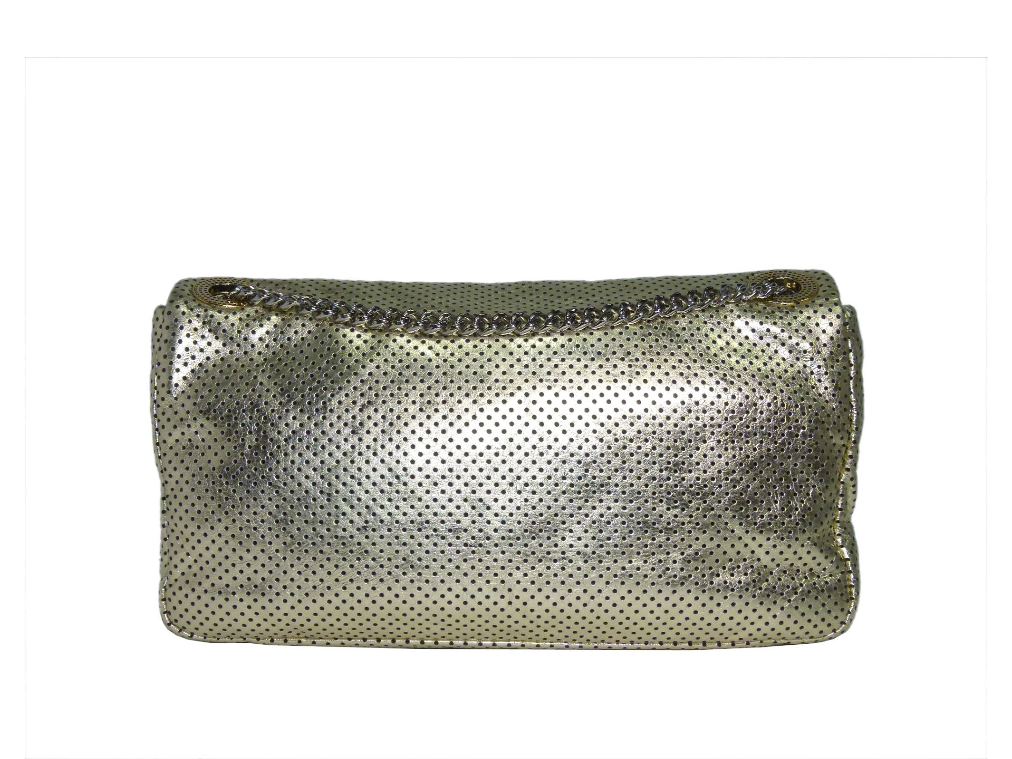 chanel gold perforated drill flap-2