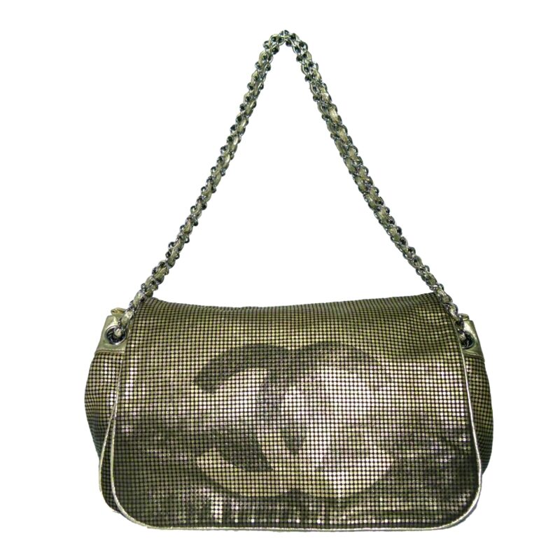 Chanel 11893063 Limited Edition Metallic Gold Hollywood Accordion Flap Shoulder Bag-7