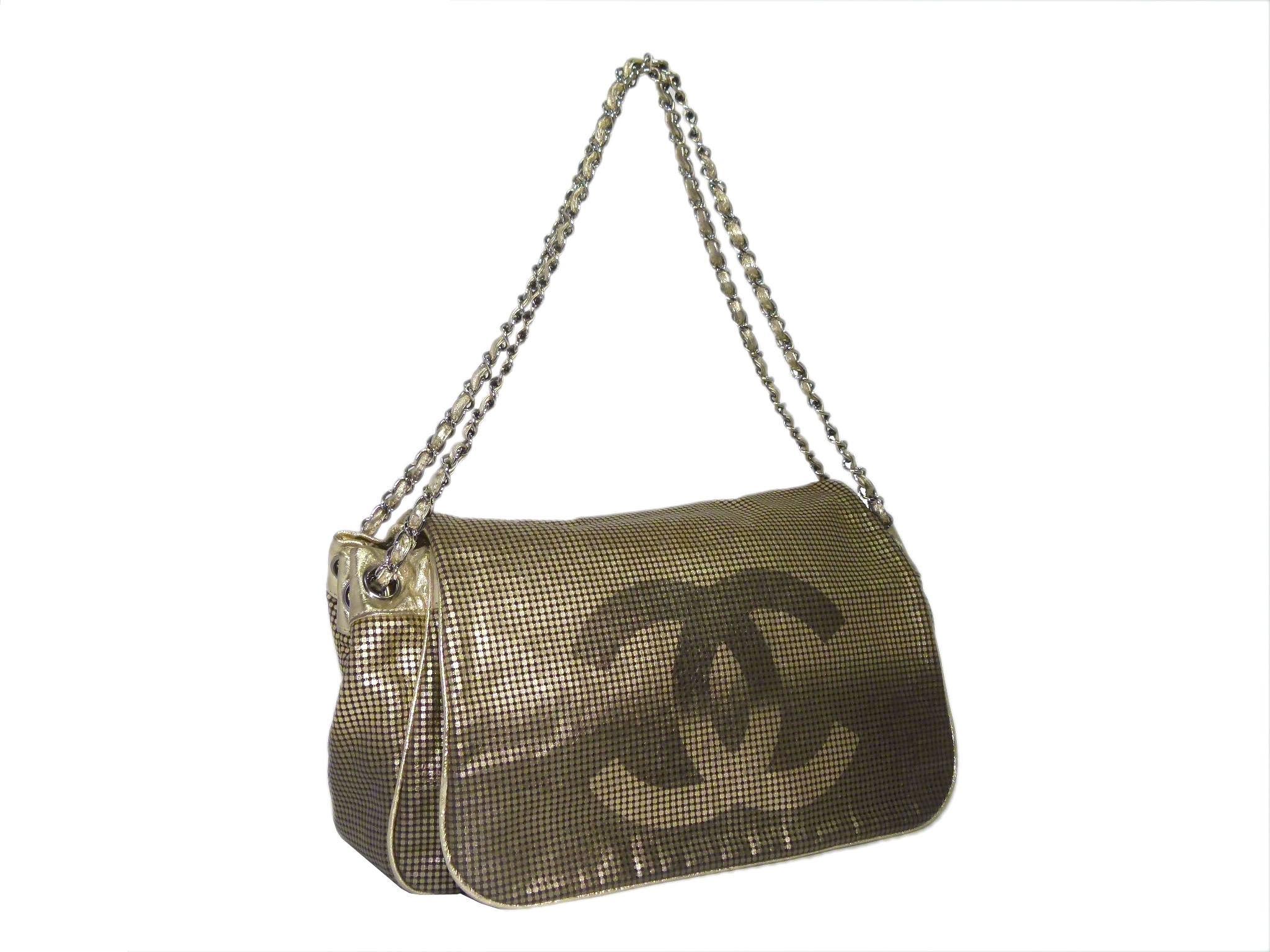 Chanel 11893063 Limited Edition Metallic Gold Hollywood Accordion Flap Shoulder Bag-8
