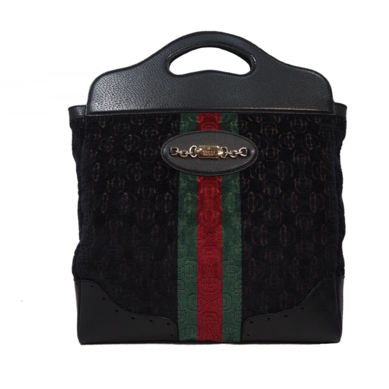 Gucci 145777 Velvet Web GG Design Document Tote-0