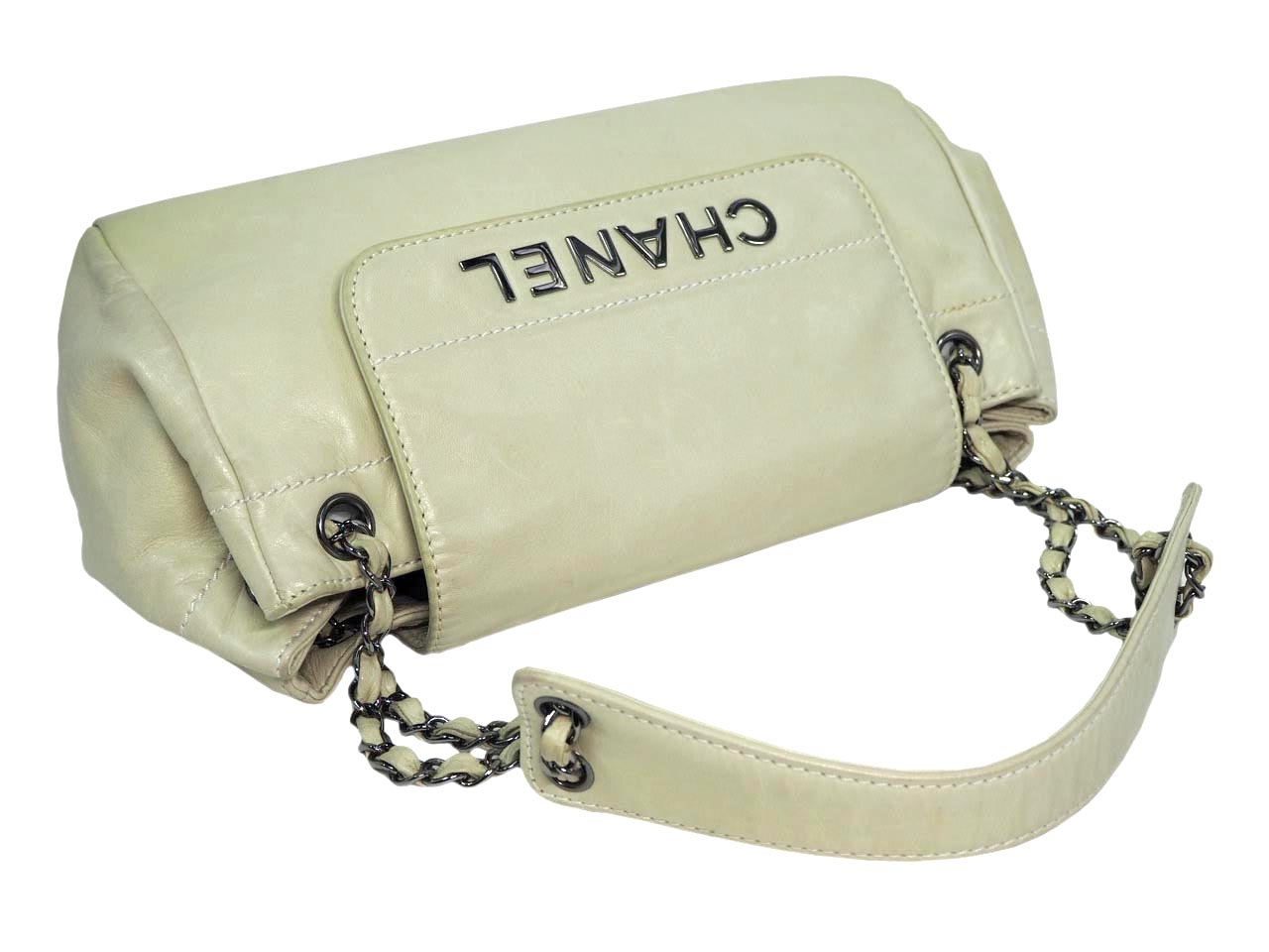 Chanel 10509277 Beige Lambskin Rock ' n Chic Accordion Flap Shoulder Bag -36724