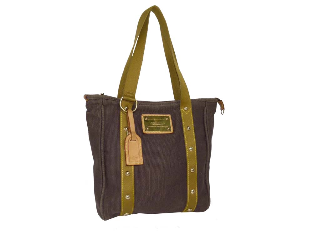 Louis Vuitton Brown / Khaki Antigue Cabas MM Document/ Shopping Bag (SP0036)-0