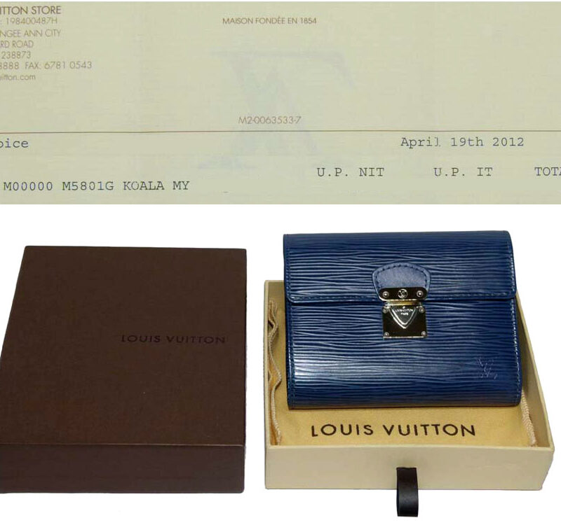 Louis Vuitton M5801G Blue Epi Leather Koala Wallet-0