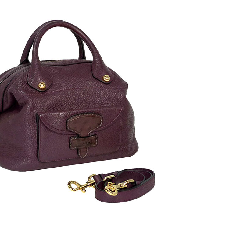 Loewe Prune Calf May Bag Small Tote / Messenger 2-Way Bag with Strap-0
