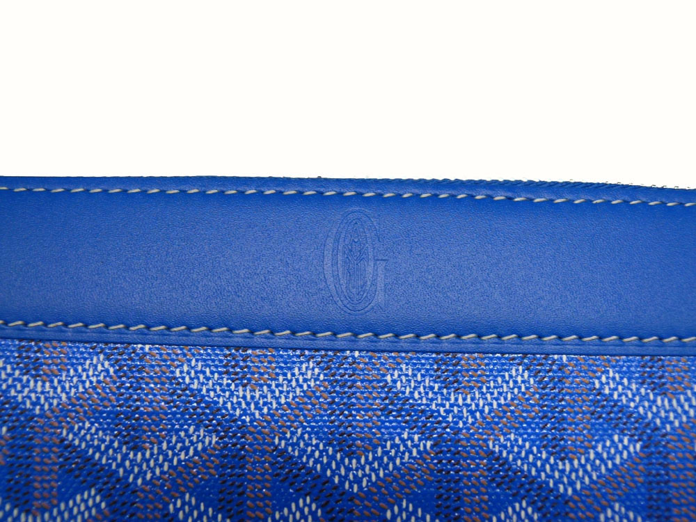 Goyard Blue Calf with Signature Logo Matignon APM Zip GM Passport / Long Wallet-21815