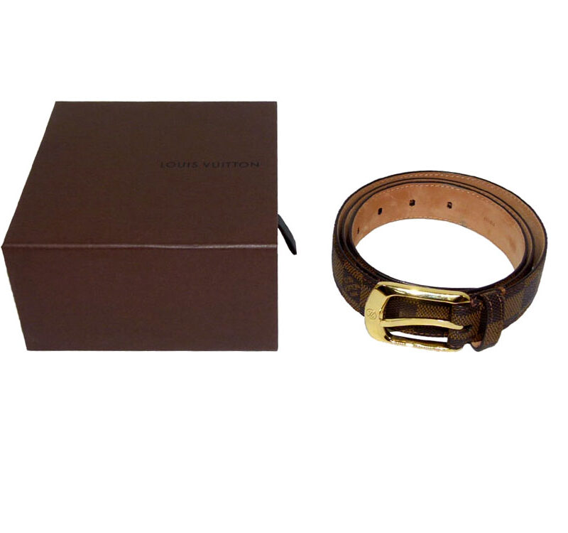 Louis Vuitton M6995W Ellipse Damier Belt Gold Hardware Size 95/38-0