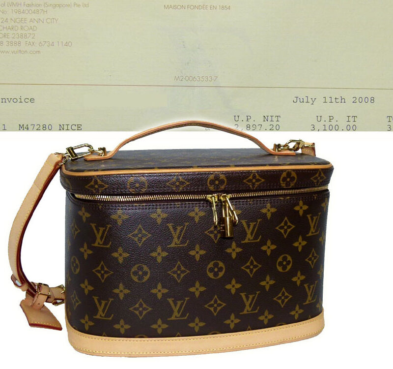 Louis Vuitton Monogram M47280 Nice Make-up/ Beauty Case Bag with Strap-0