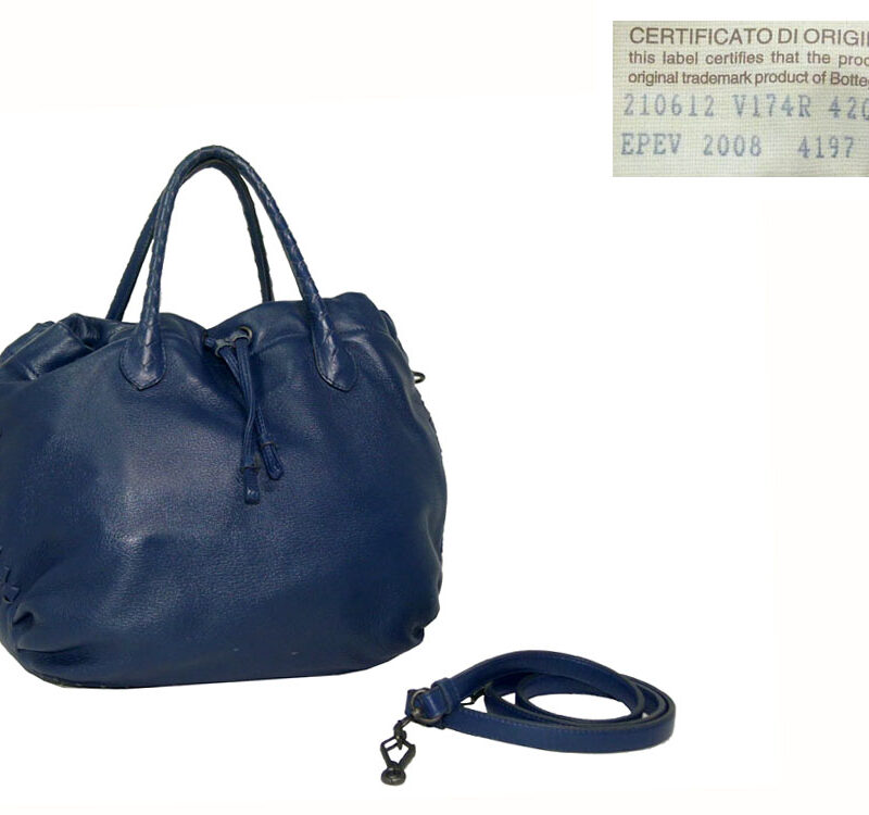 Bottega Veneta 210612 Royal Blue Multi-Pocket Tote with strap-0
