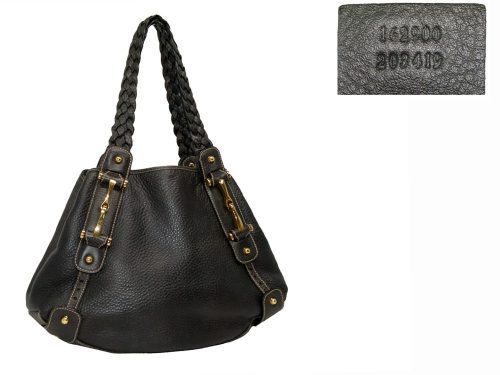 Gucci 162900 Dark Grey Pelham Small Hobo Gold Hardware-0