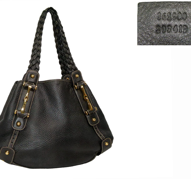 Gucci 162900 Dark Grey Pelham Small Hobo Gold Hardware-0