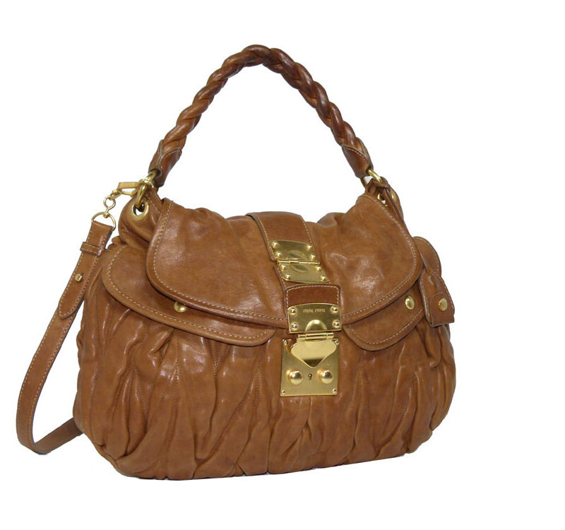 Miu Miu Natural Calf Tan Coffer with strap-0