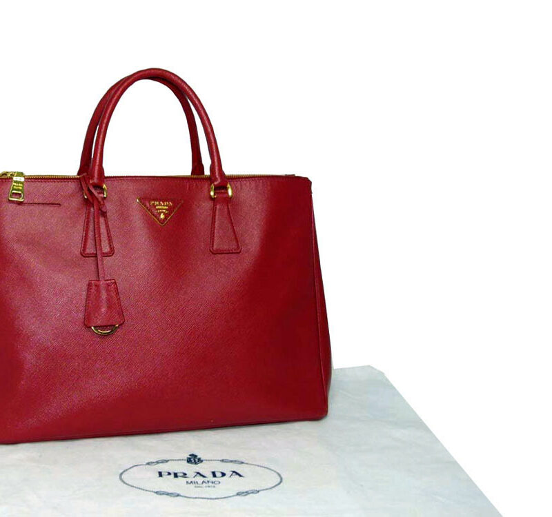 Prada BN1786 Red (Fuoco) Saffiano Lux Tote Document Bag-0