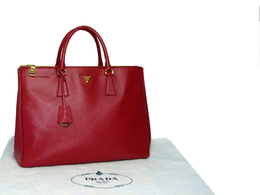 Prada BN1786 Red (Fuoco) Saffiano Lux Tote Document Bag-0