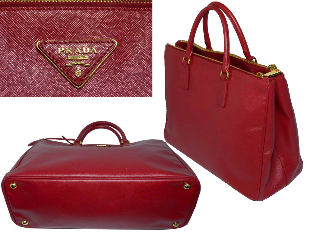Prada BN1786 Red (Fuoco) Saffiano Lux Tote Document Bag-23511