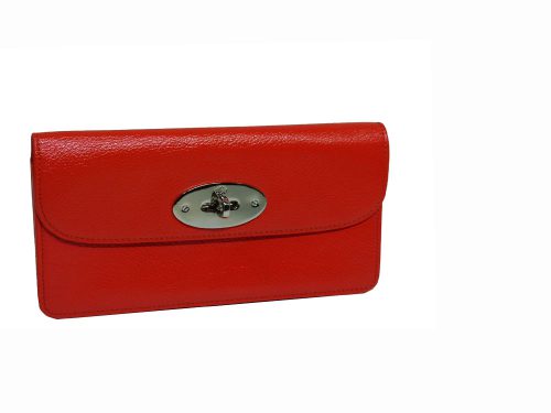 Mulberry Bright Red Textured-Goat leather continental wallet-0