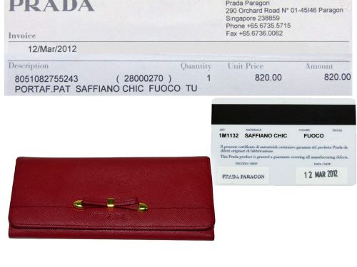 Prada 1M1132 Fuoco Red Saffiano Chic Long Wallet-0