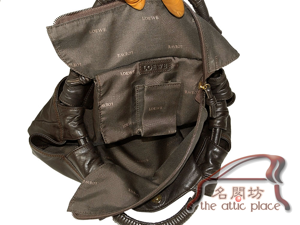 Loewe 309.82.82105M Dark Chocolate Nappa Aire Medium Handbag-23788