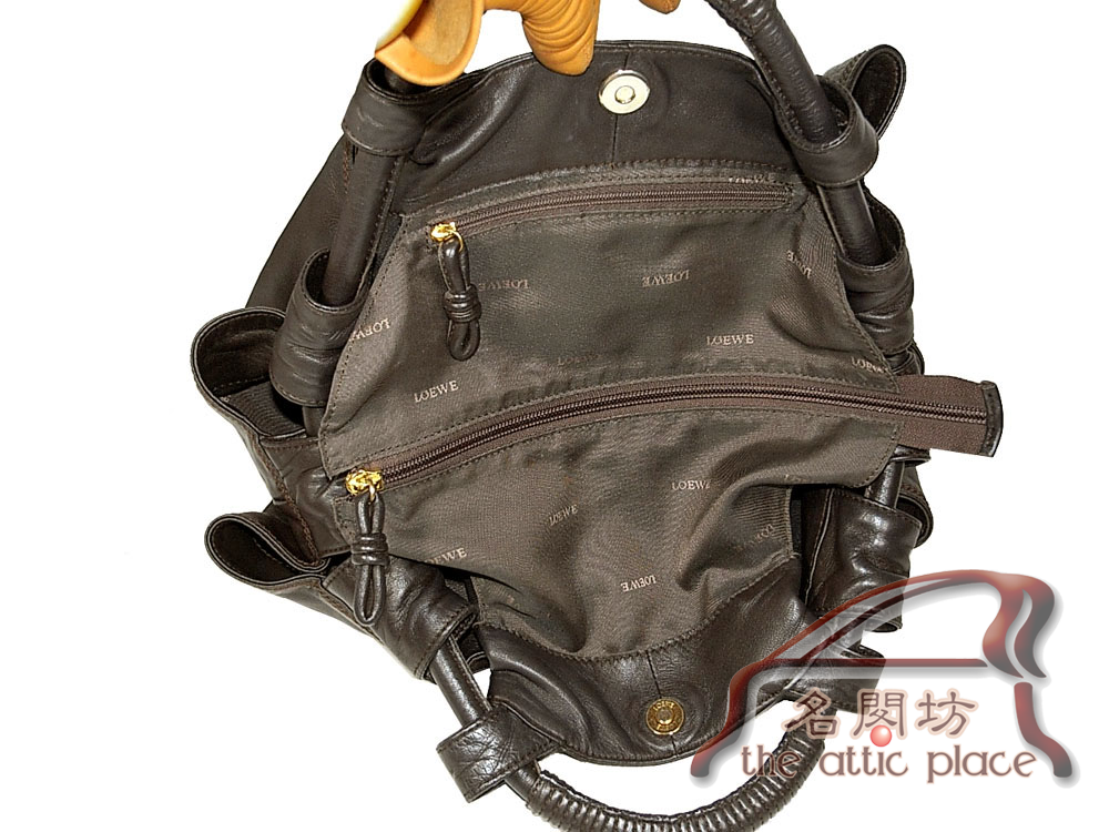 Loewe 309.82.82105M Dark Chocolate Nappa Aire Medium Handbag-23787
