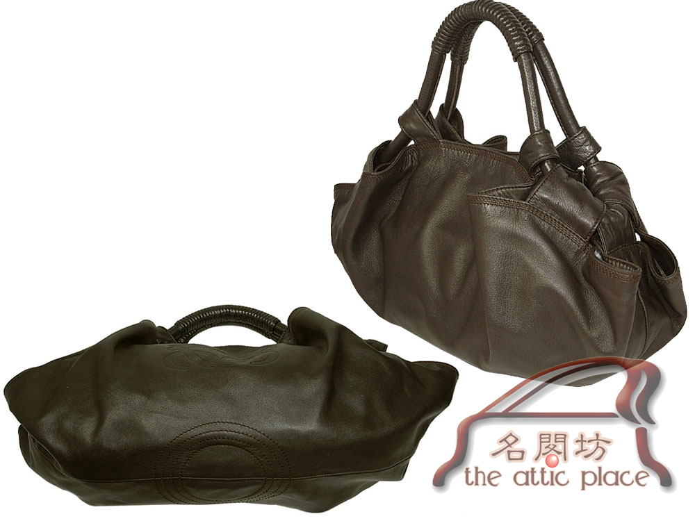 Loewe 309.82.82105M Dark Chocolate Nappa Aire Medium Handbag-23790