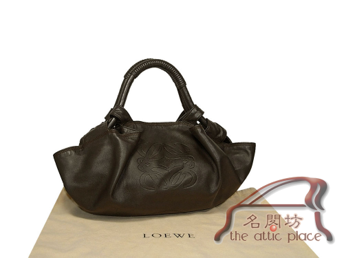 Loewe 309.82.82105M Dark Chocolate Nappa Aire Medium Handbag-0