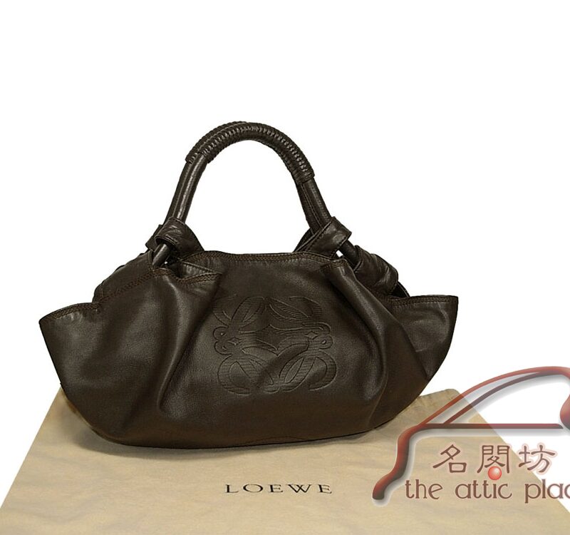 Loewe 309.82.82105M Dark Chocolate Nappa Aire Medium Handbag-0