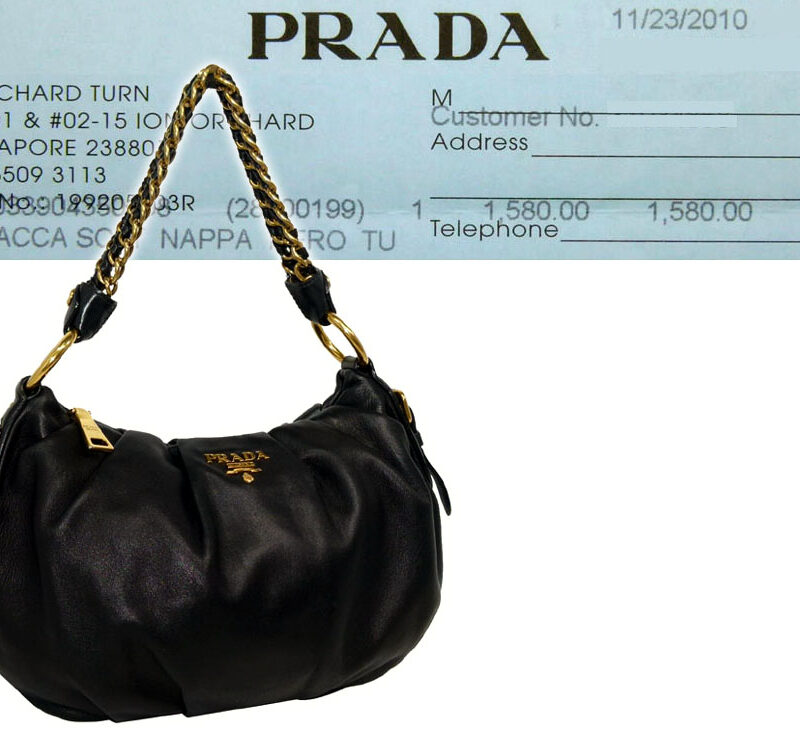 Prada Black Soft Nappa Hobo Small w Chain shoulder Strap-0