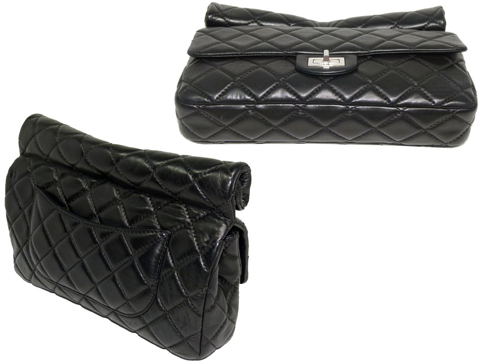 Chanel 15995936 Black Soft Lambskin Reissue Silver Hardware Clutch -24248
