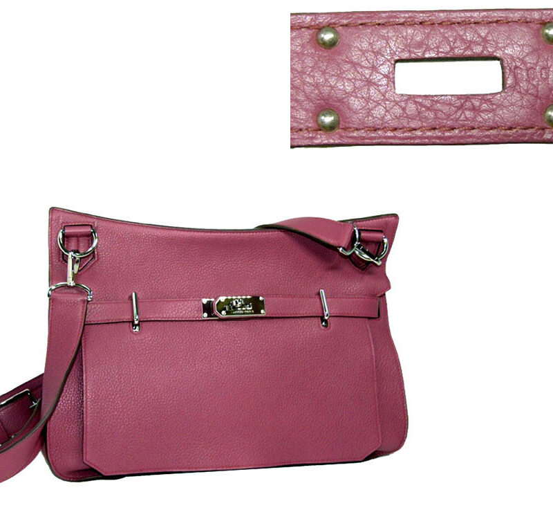 Hermes Bois De Rose Jypsiere 37 "O" Stamp in Silver Hardware Large Shoulder/ Messenger Bag-0