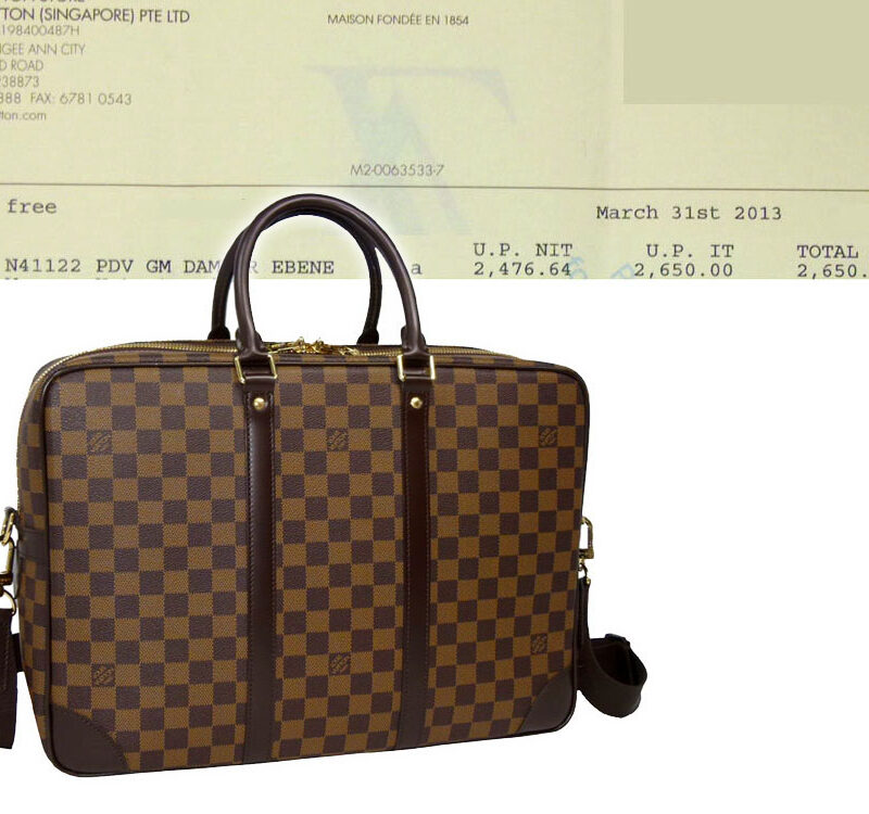 Louis Vuitton N41122 PDV GM Damier Ebene Laptop/ Document Travel Luggage Bag-0